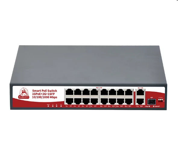 Сетевой коммутатор POE на 18 портов SR-PS1621GBL детальное фото