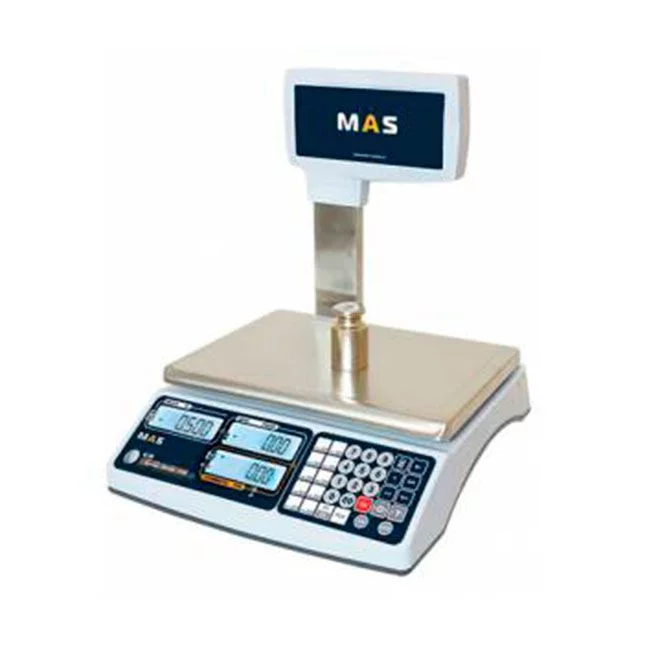 Весы торговые MAS MR1-30P, 30 кг, 5/10 г, 310х220, со стойкой