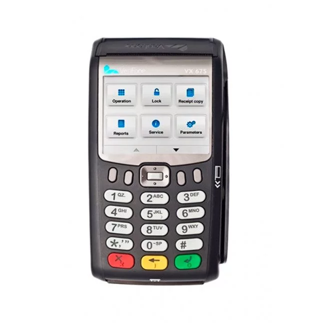 Банковский терминал Verifone VX675, мобильный, Wi-Fi, Bluetooth, CTLS
