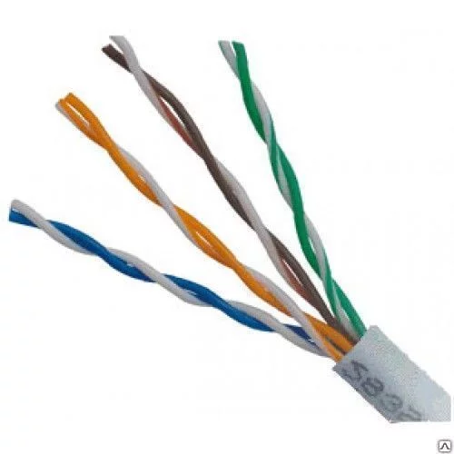 Витая пара UTP кат.5e, 2 пары,CCA, 305м, внутренний,одножильный, серый, Cabletech CT UTP-4814.25E.2B детальное фото
